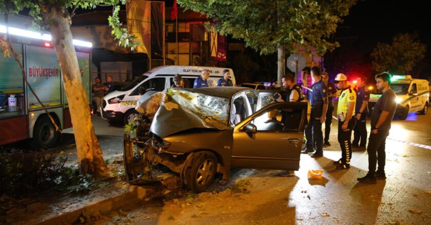 Bir araba Denizli'de bir ağaca çarptı: 2 kişi öldü