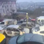 Gaziosmanpaşa’da otopark yangını: 14 araçta hasar oluştu